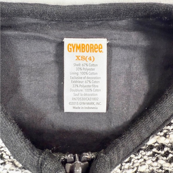 GYMBOREE Girls Zip Front Tweed Cardigan Jacket XS 4 Classic Chic Preppy - Picture 3 of 10